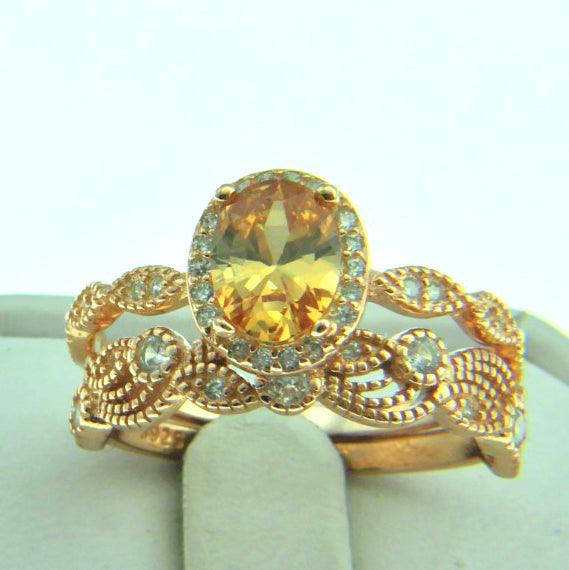 AmaraWeddingRingSetforWomenSterlingSilverCzEngagementRingWeddingBandGingerLyneCollection_RoseGold-3