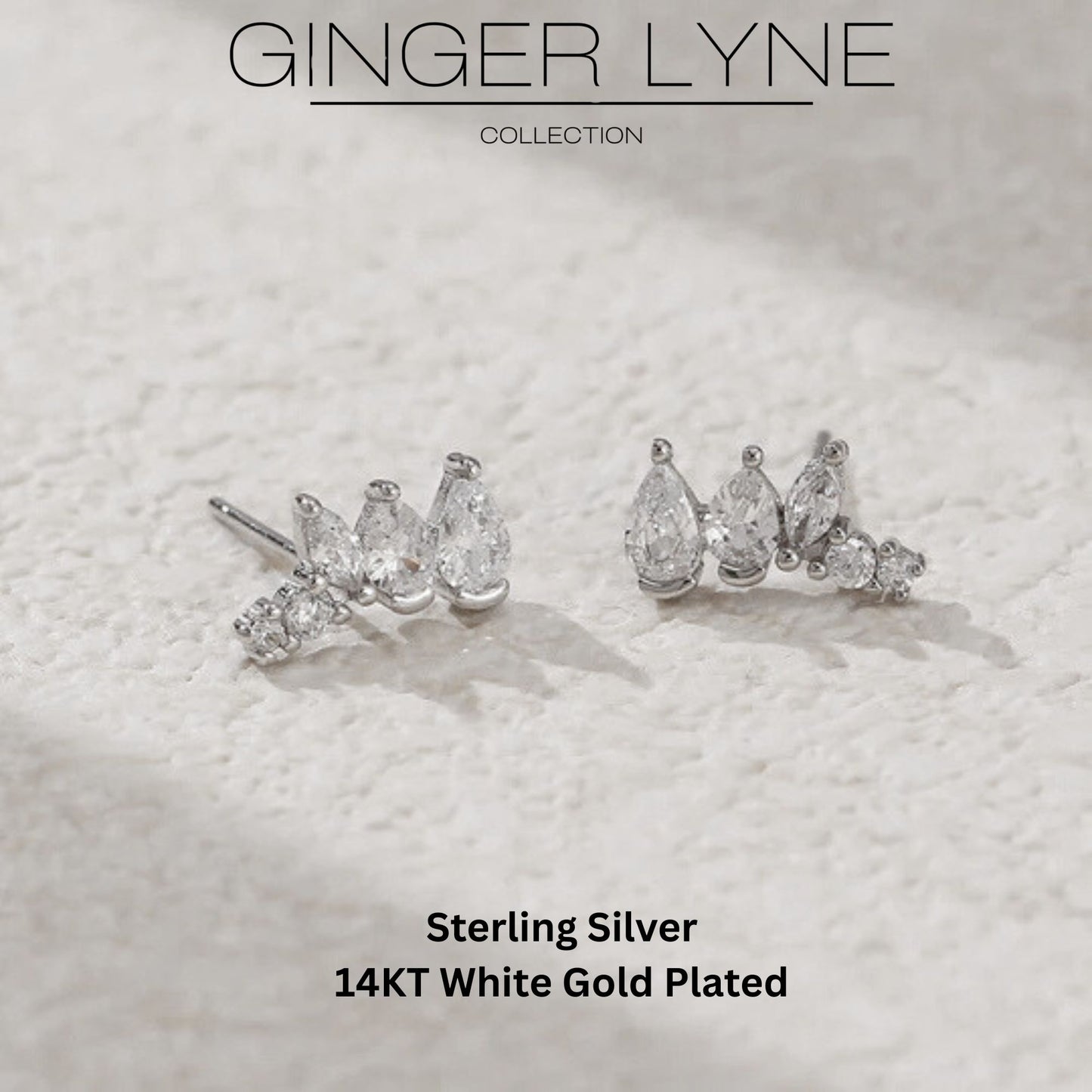 PearCZEarringsGraduatedCubicZirconiaSterlingSilver1pairbyGingerLyneCollection_Silver-2