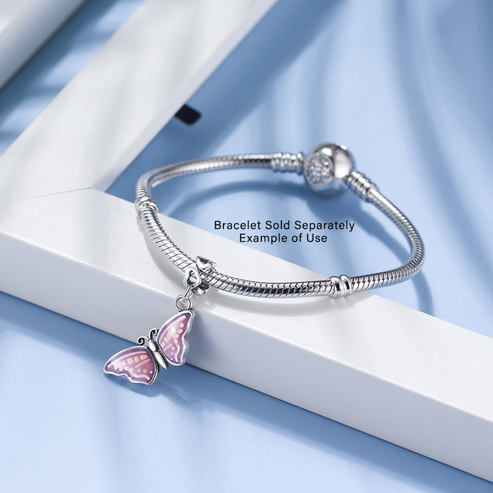 ButterflyCharmEuropeanBeadSterlingSilverPinkGingerLyneCollection_Pink-2