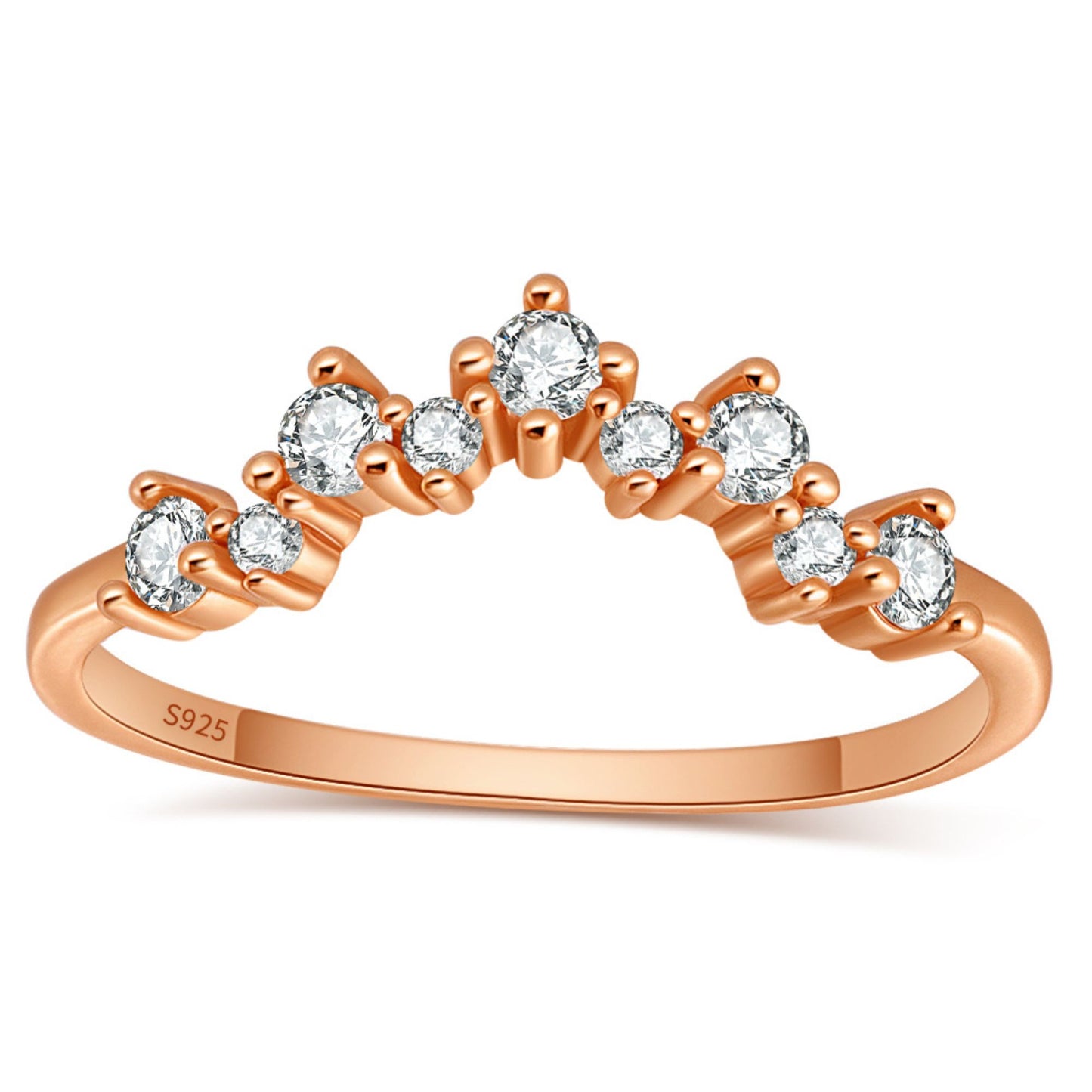 AriaHalfEternityRingforWomenSterlingSilverCZAnniversaryBandStackableChevronCurvebyGingerLyne_Gold-3