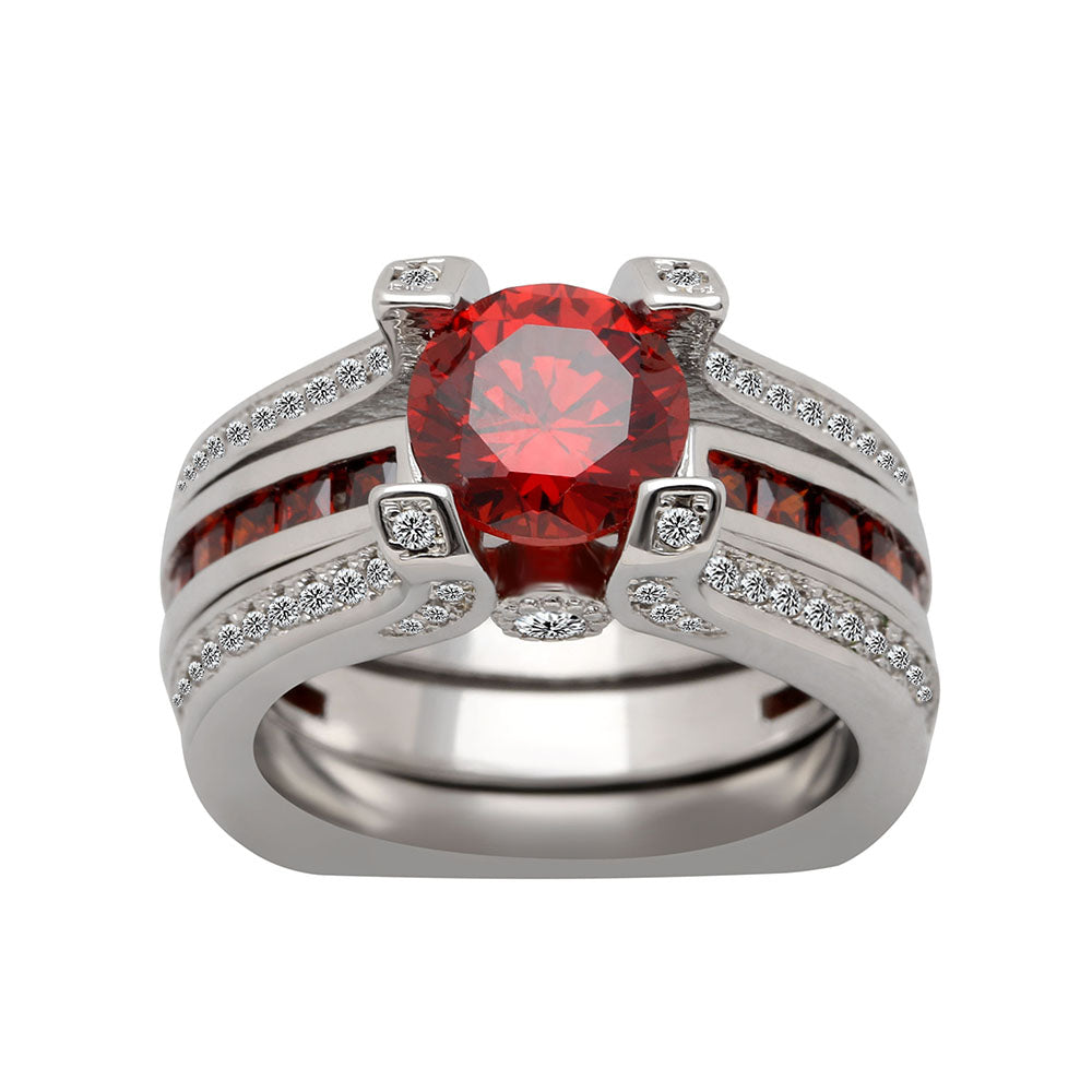 SkylarWeddingRingSetforWomenEngagementRingandMatchingBandCzGingerLyneCollection_Red/Red-5