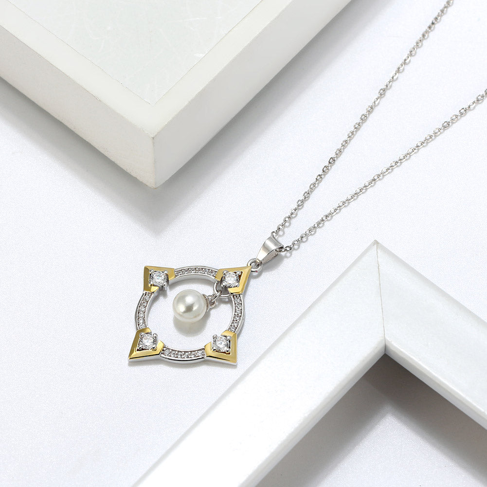 WindowPatternPendantNecklaceforWomenDanglePearlCuGingerLyneCollection_Silver-4