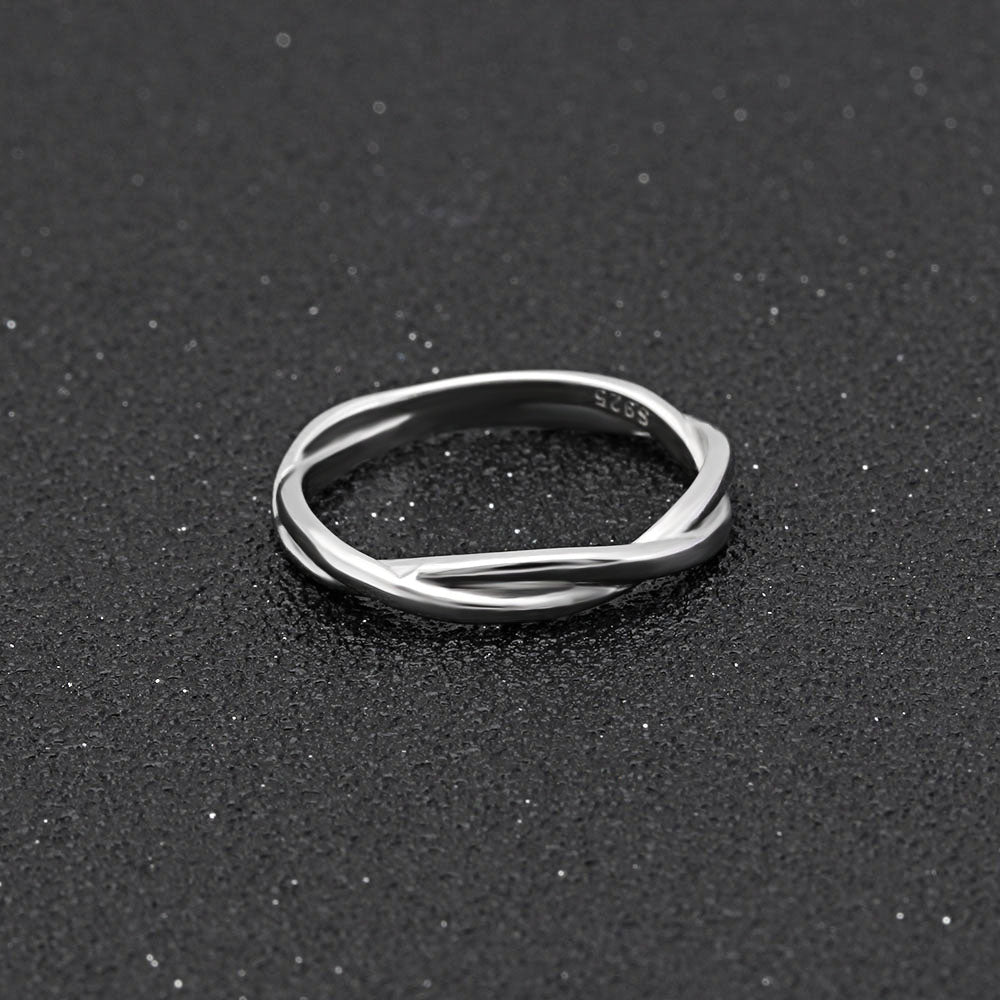 AuroraWeddingBandRingWomenMenTwistSterlingSilverGingerLyneCollection_Silver-6