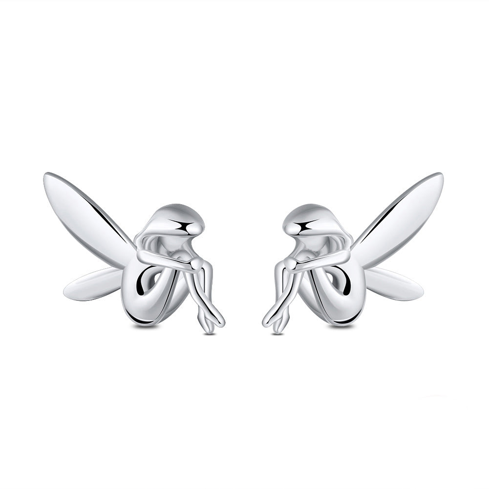 FairyWingedAngelSterlingSilverStudEarringgsforWomenGingerLyneCollection_Silver-1