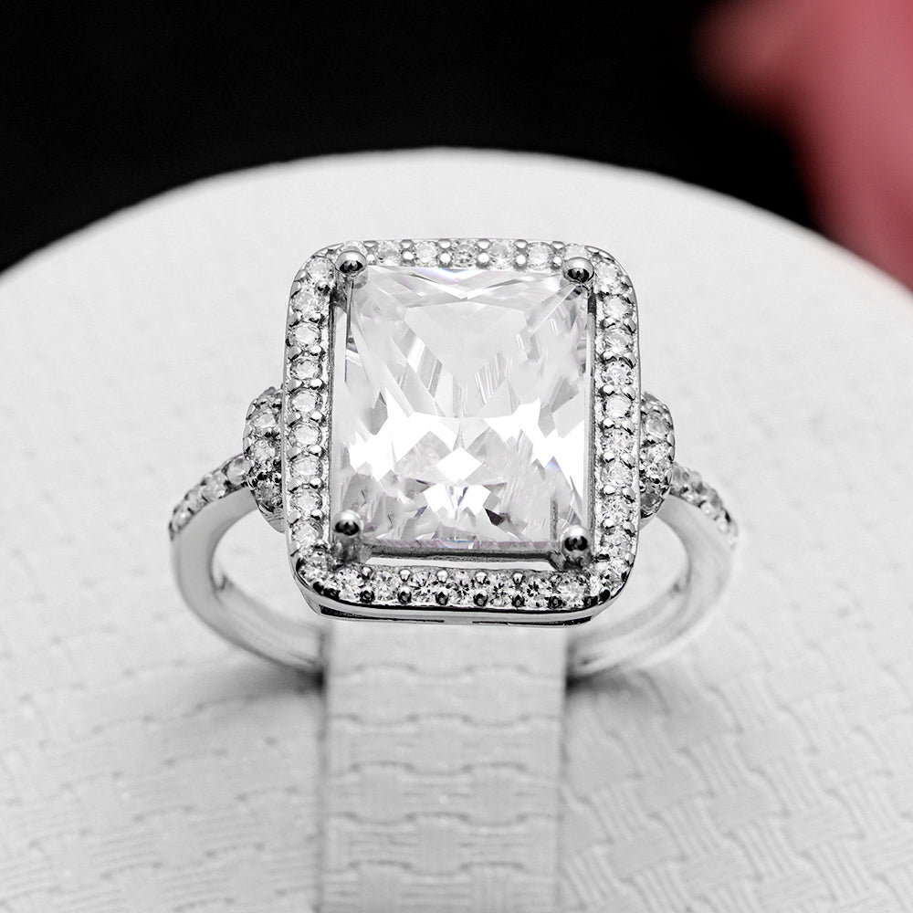 DorianEngagementRingHaloEmeraldSterlingSilverWomenGingerLyneCollection_Silver-2