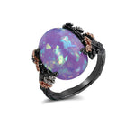 Load image into Gallery viewer, Henrietta Fire Opal Engagement Ring for Women Promise Ginger Lyne Collection - Purple,9
