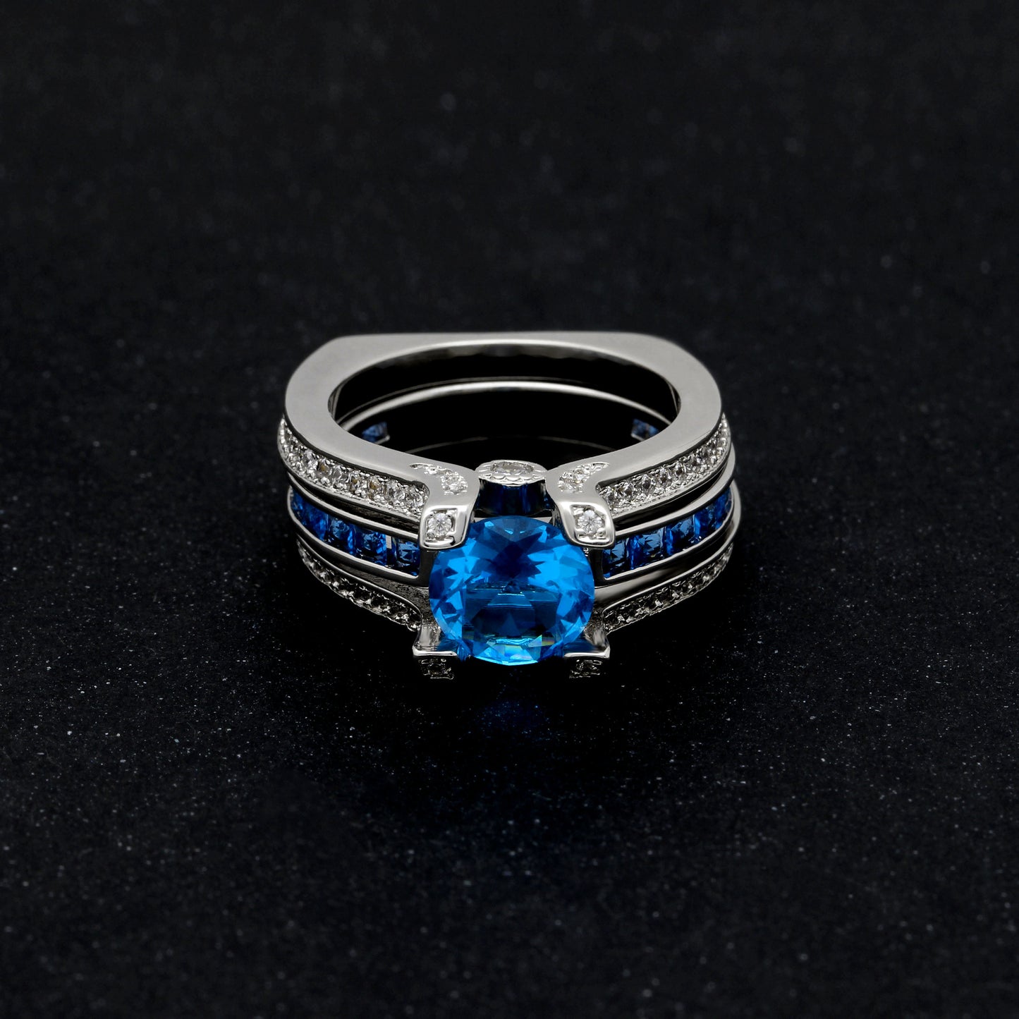SkylarWeddingRingSetforWomenEngagementRingandMatchingBandCzGingerLyneCollection_Blue/Blue-5