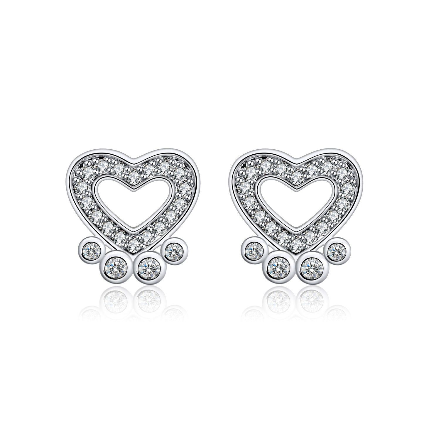 PawPrintStudDogEarringsforWomenSterlingSilverPurpleCzGingerLyneCollection_Clear-1