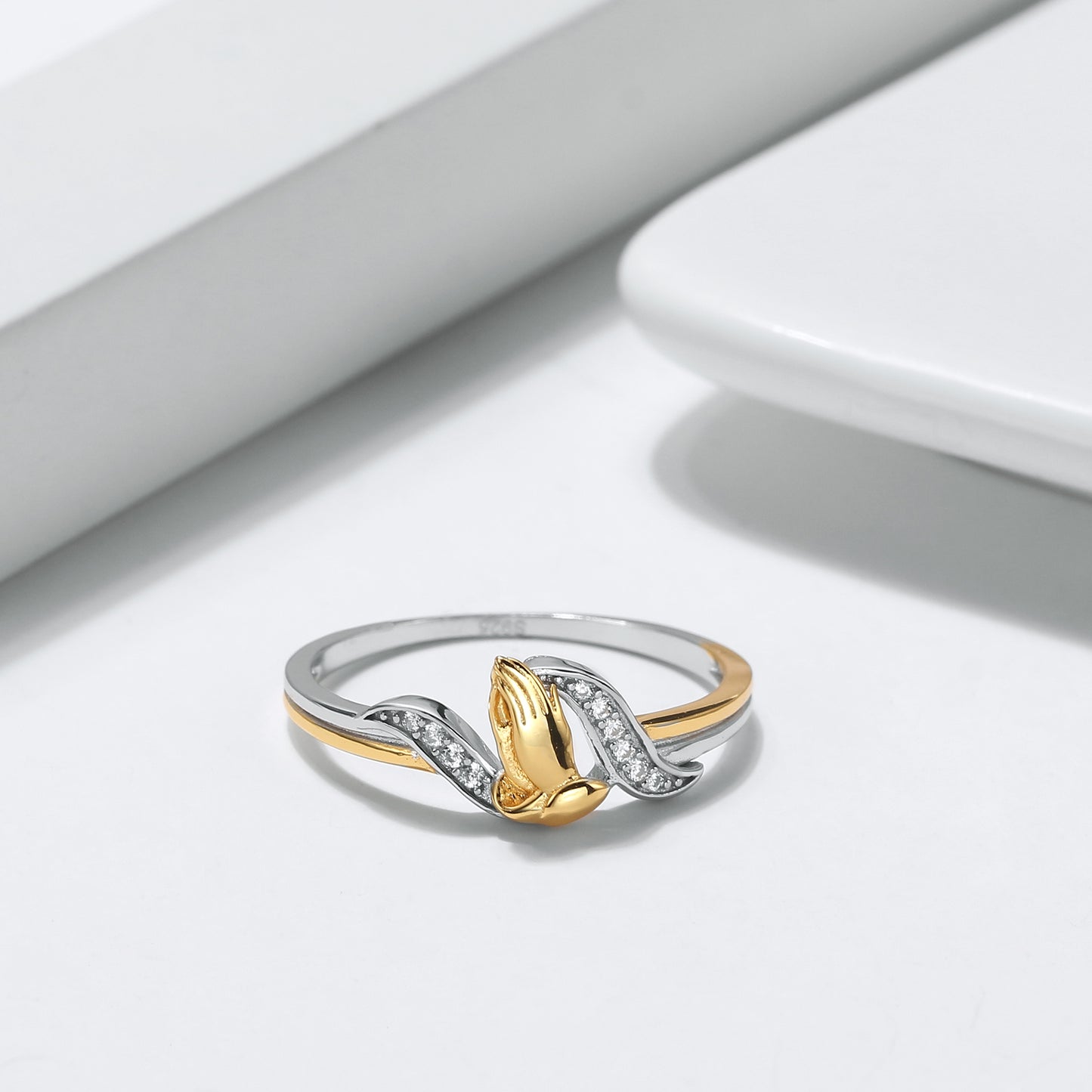 EasterPrayingHandsPrayerRingReligiousGoldPlatedSterlingSilverCzWomenGingerLyne_Gold-5