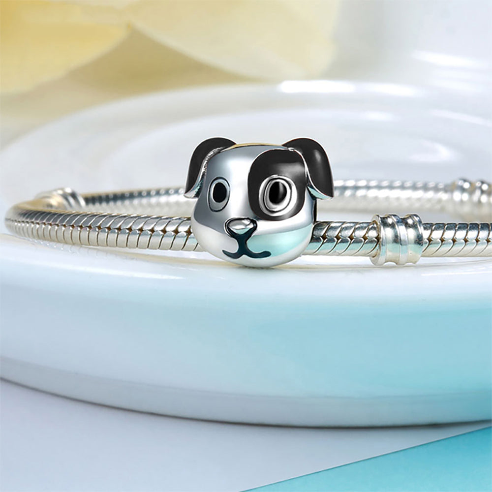 StaffordshirePitDogPuppyCharmEuropeanBeadSterlingSilverGingerLyneCollection_Silver-2