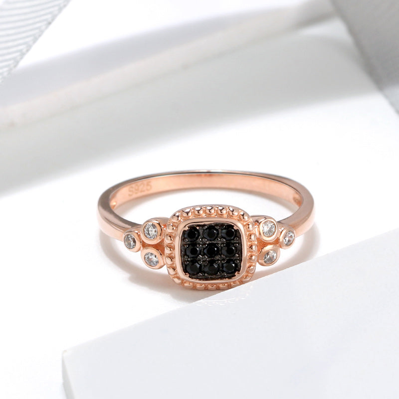 EngagementRingforWomenRoseGoldPlatedSterlingSilverBlackCzGingerLyneCollection_Black-2