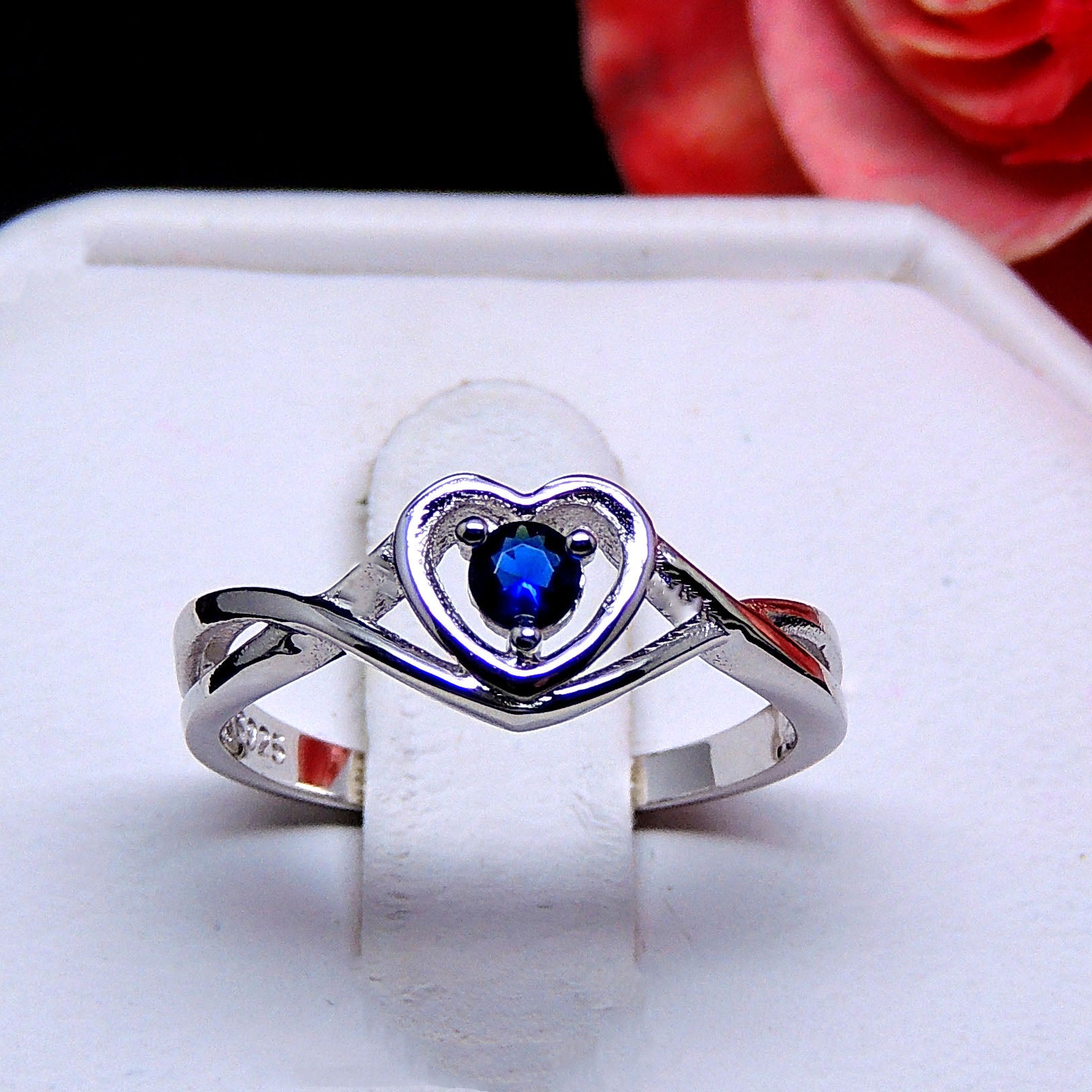 ChristineEngagementRingforWomenPromiseHeartBirthstoneCzSterlingSilverbyGingerLyne_September-Blue-2