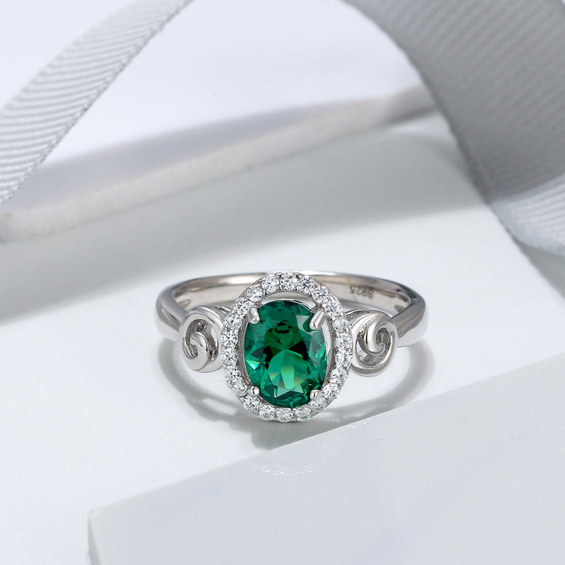 EngagementRingforWomenGreenCZSterlingSilverStatementRingGingerLyneCollection_Green-2