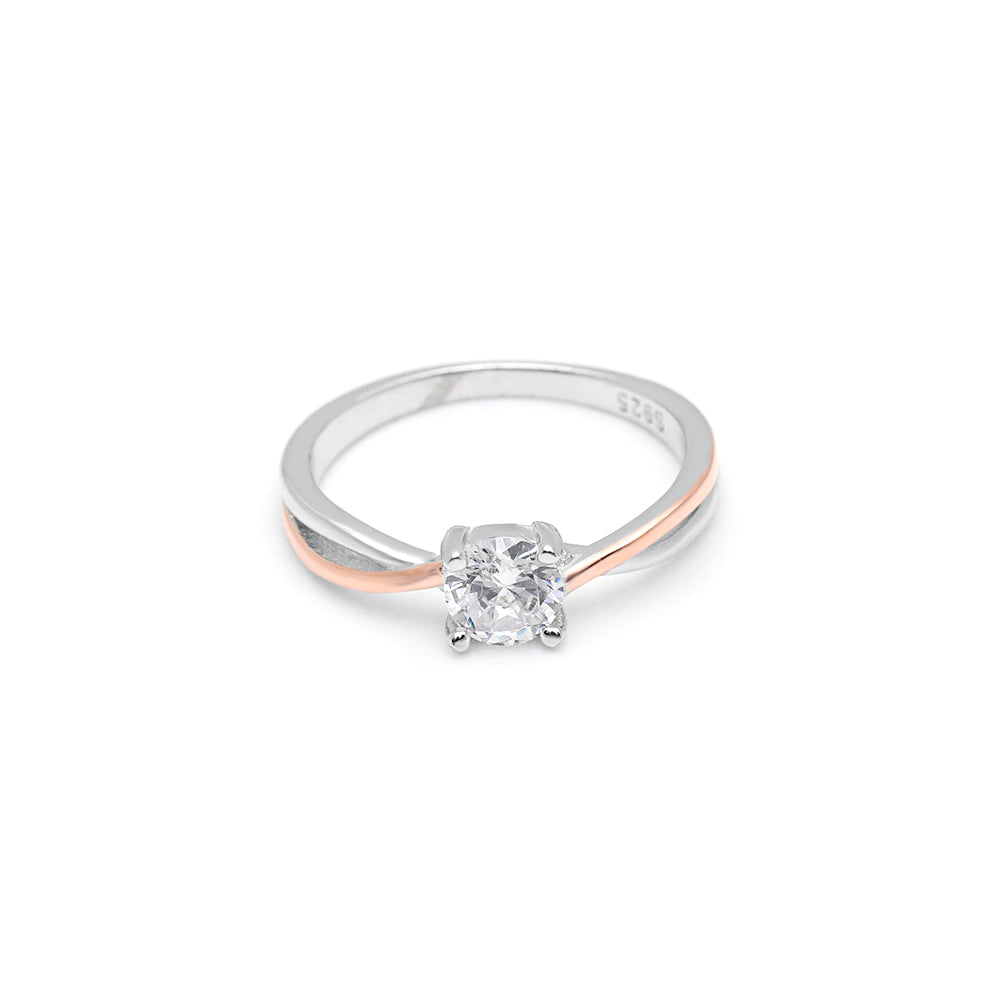 CarinaEngagementRingRoseGoldPlatedSterlingSilverZirconiaGingerLyneCollection_Blue-2