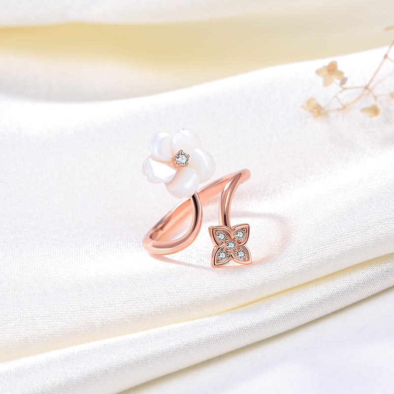 ForgetMeNotFlowerAdjustableRingforWomenRoseGoldPlatedSterlingSilverGingerLyne_Gold-2