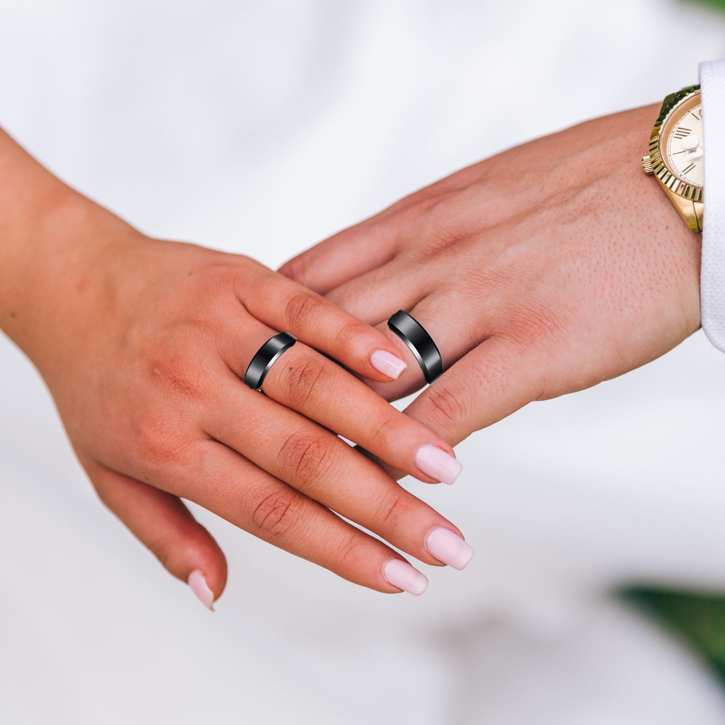 MatteBlackTungstenCarbideWeddingBandRingWomenMen6mmor8mmGingerLyneCollection_8mm-5