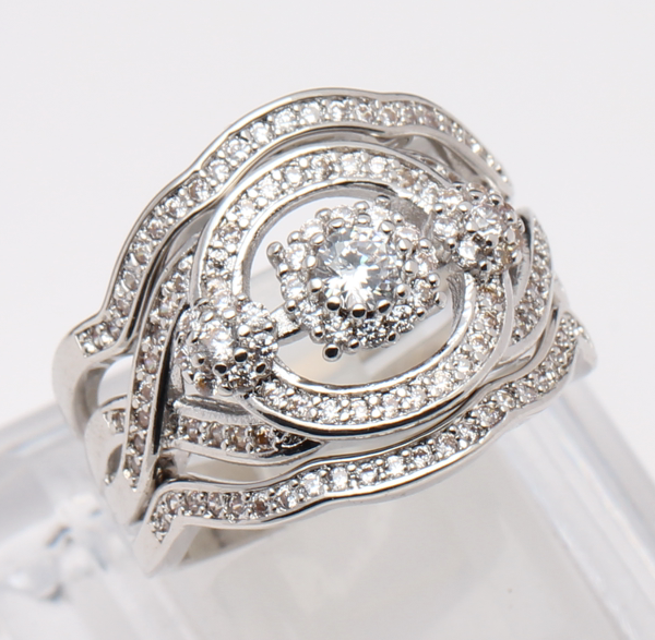 LondonWeddingRingSetforWomen3pcCzBridalEngagementMatchingBandGingerLyneCollection_Silver-3