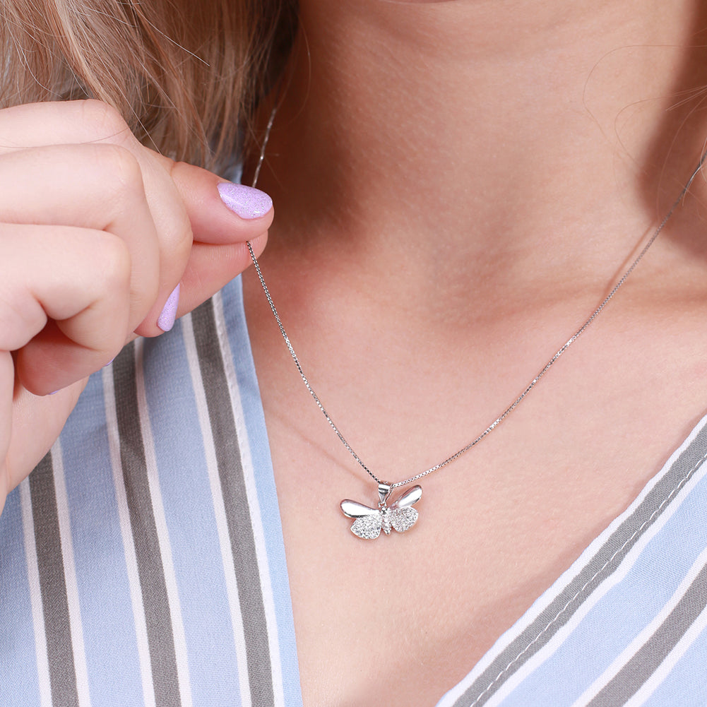 ButterflyPendantNecklaceforWomenSterlingSilverCzGingerLyneCollection_Clear-5
