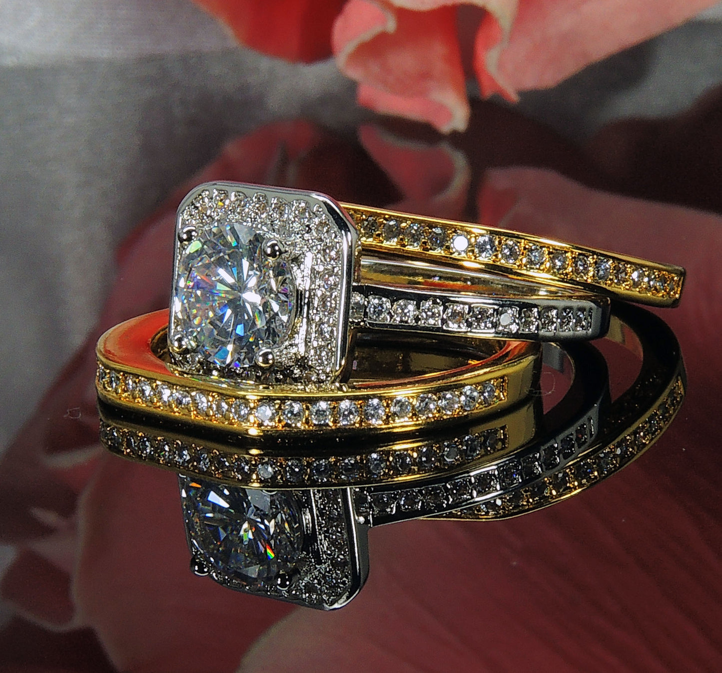 MarissaWeddingRingSetforWomen3pcTwoTonePlatedEngagement+BandGingerLyneCollection_Gold-4