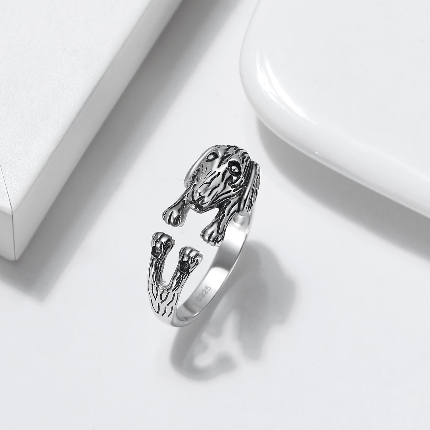 DachshundWeinerDogSterlingSilverWomenWrapRingAdjustableGingerLyneCollection_silver-4
