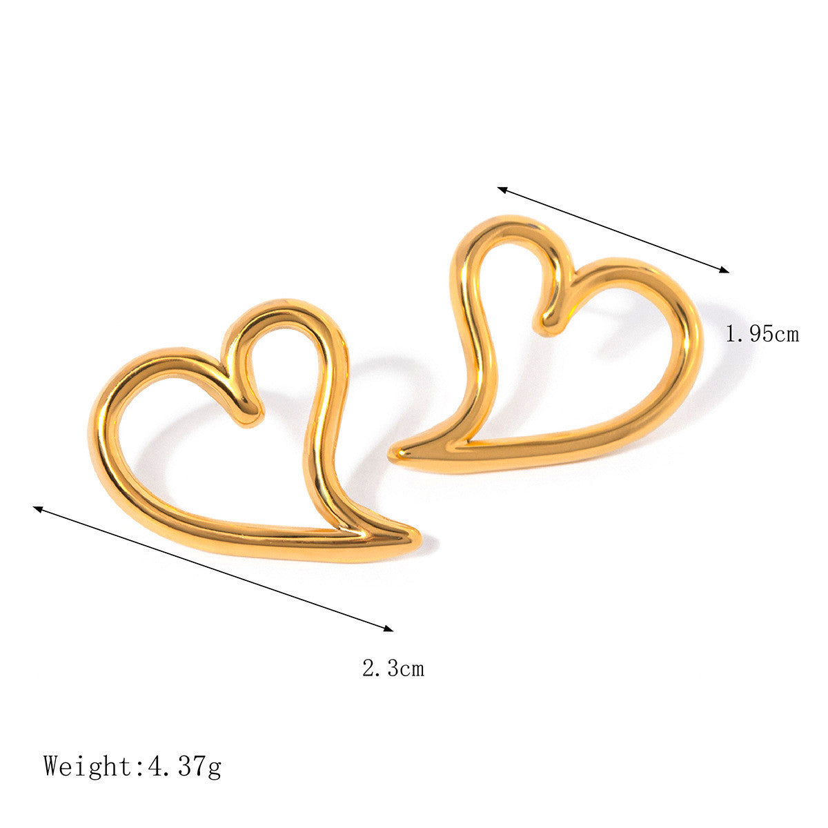 CurvedHeartEarringsforWomenGoldStainlessSteelChunkyStudsLightweightGingerLyne_Gold-5