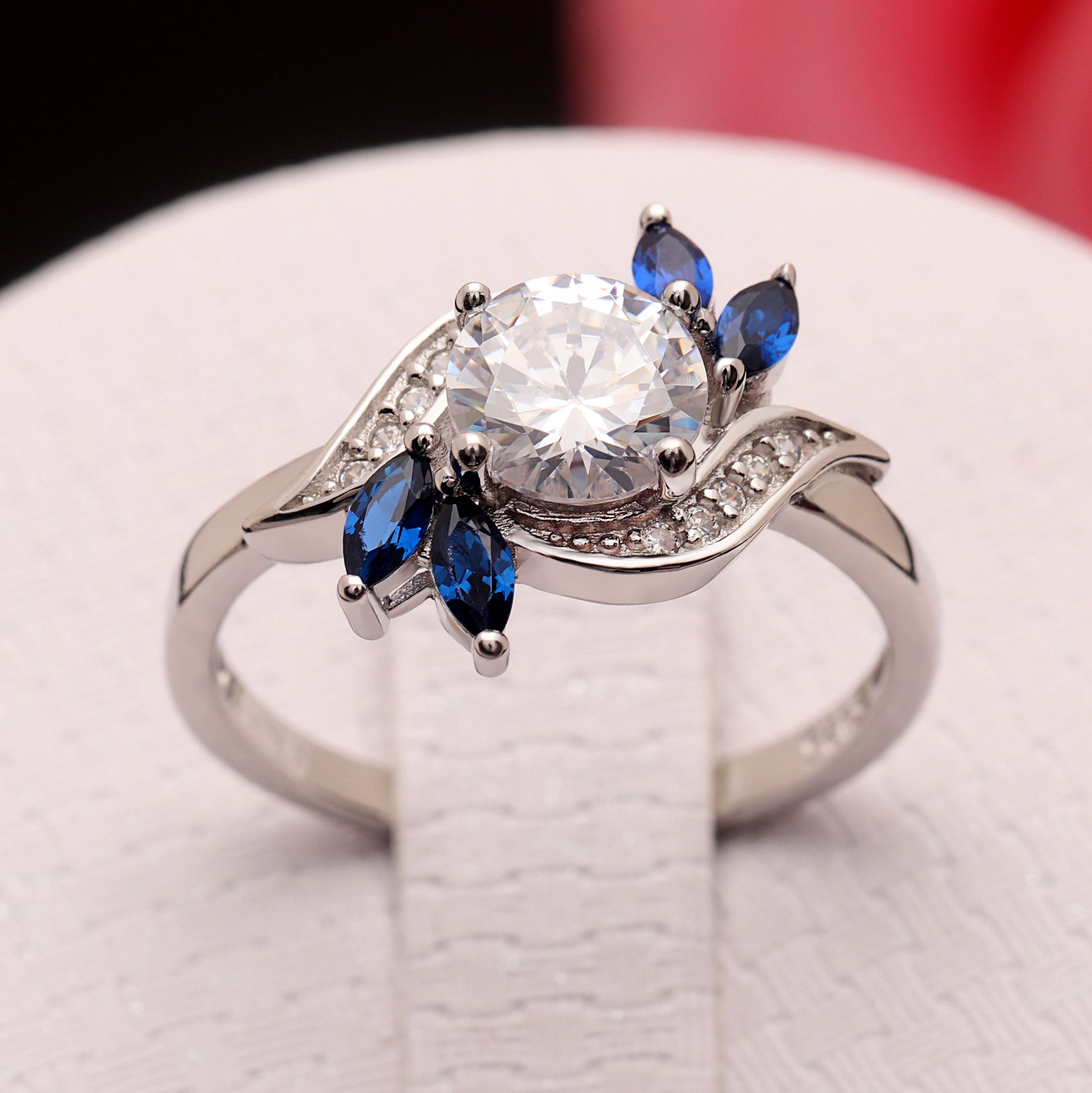 CherishEngagementRingSterlingSilverBlueMarquiseWomenGingerLyneCollection_Blue-6