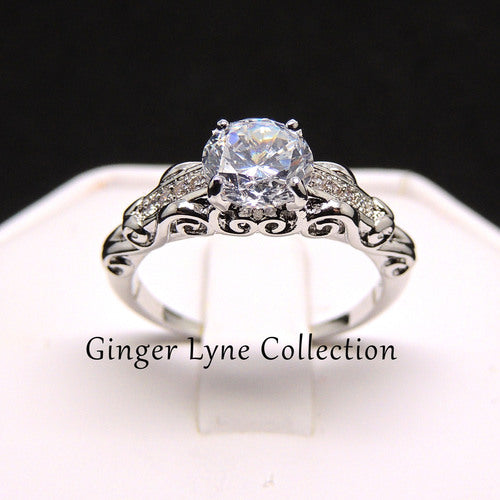 OliviaEngagementRingCubicZirconiaWgoldPlatedWomensGingerLyneCollectionSize5_Silver-2