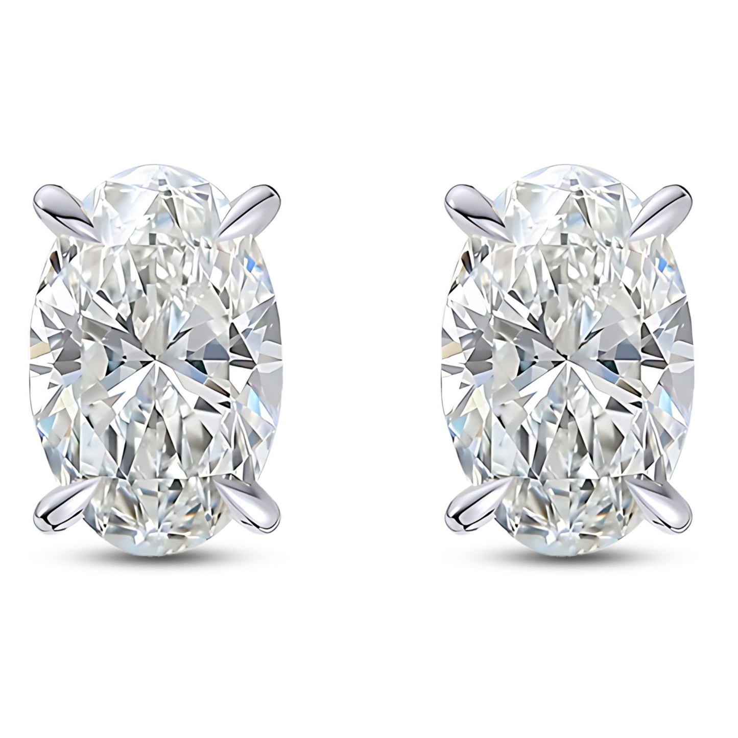 OvalCutStudEarringsforWomen.86CtSimulatedDiamondSterlingSilverGingerLyne_Silver-1