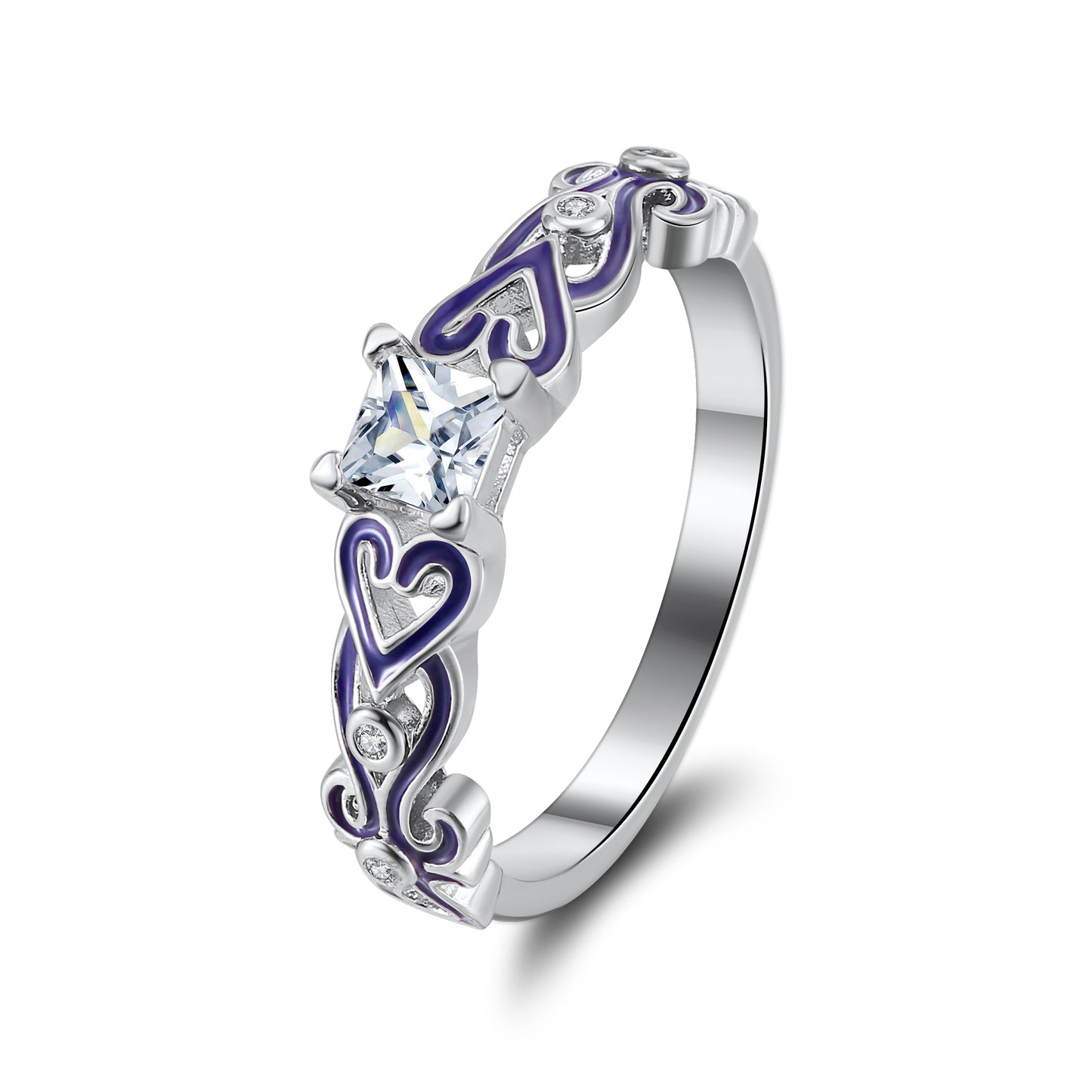 CherriPurpleWeddingRingSetforWomenCzPrincessEngagementRingMatchingBandGingerLyneCollection_Purple-5