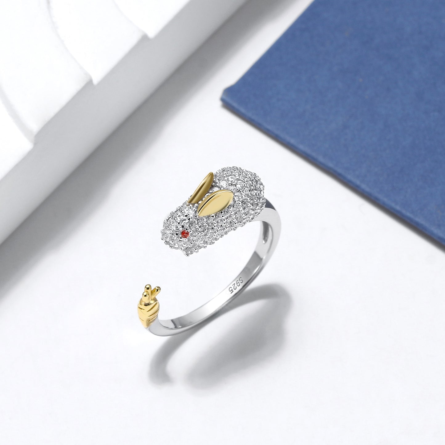 BunnyCarrotWrapRingforWomenSterlingSilverZirconiaGingerLyneCollection_Clear-2