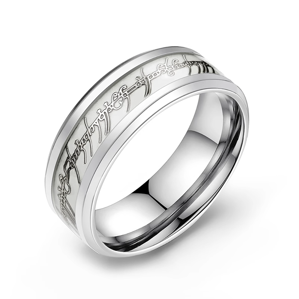GlowinDarkWeddingBandRingforMenorWomen8mmStainlessSteelorBlackGingerLyne_GlowBlue-1