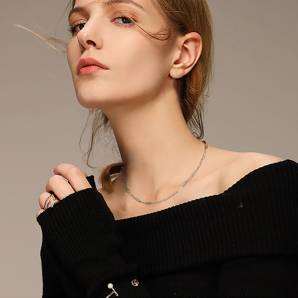 ItalianPaperclipChainNecklaceforWomenSterlingSilver22GingerLyneCollection_Silver-4