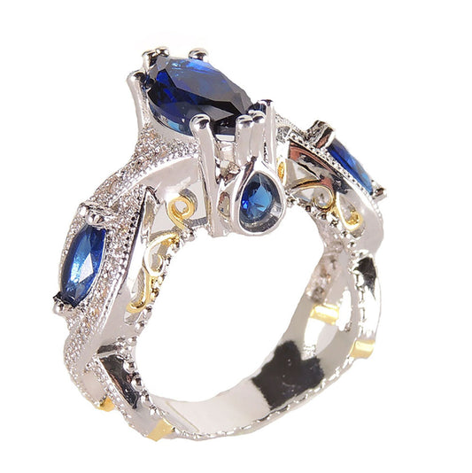 ElizabethBlueCzMarquiseBridalEngagementRingWomenGingerLyneCollectionSize6_Blue-1