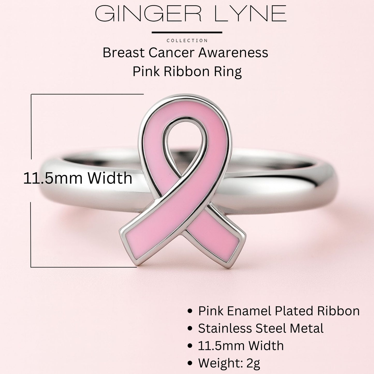 HopeRingPinkRibbonSteelBreastCancerAwarenessWomensGingerLyneCollection_Silver-5