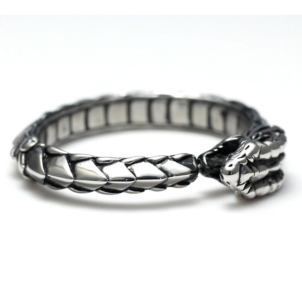 DragonBraceletforWomenorMenStainlessSteelPunkGothicBangleGingerLyneCollection_Silver-5