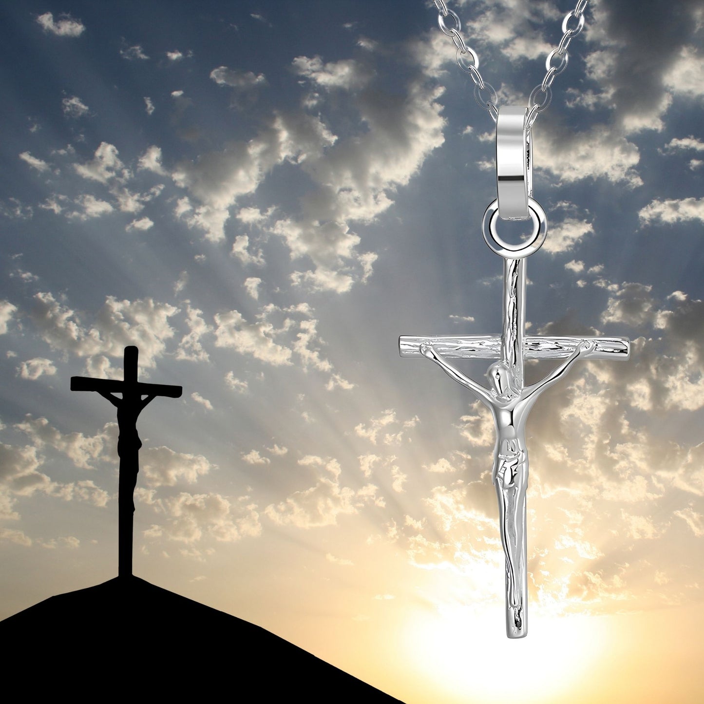 CrossNecklaceforWomenbyGingerLyneJesusontheCrossReligiousSterlingSilverPendantandChain_Silver-5