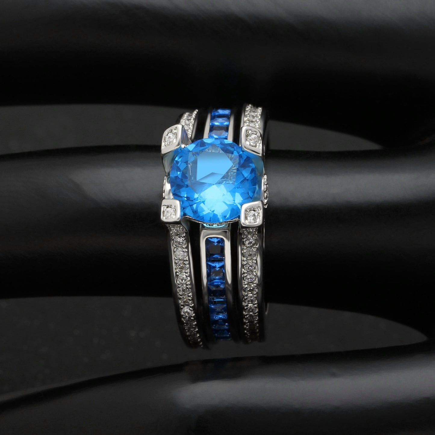 SkylarWeddingRingSetforWomenEngagementRingandMatchingBandCzGingerLyneCollection_Blue/Blue-3