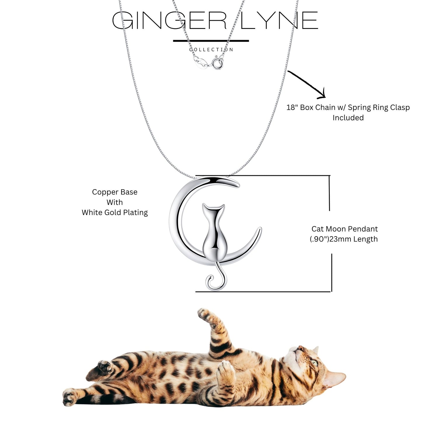 CatonMoonNecklaceforWomenKittyPendantandChain14ktWhiteGoldPlatedGingerLyneCollection_Silver-5