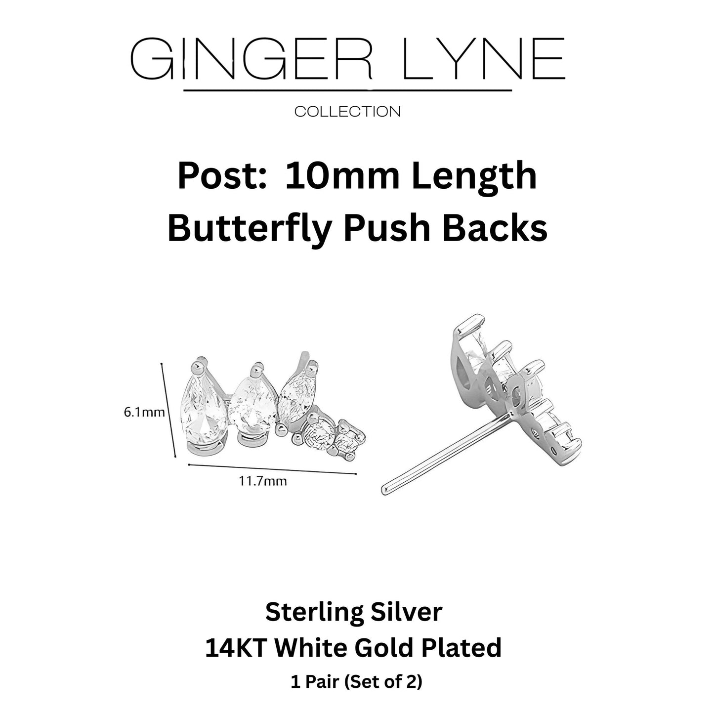 PearCZEarringsGraduatedCubicZirconiaSterlingSilver1pairbyGingerLyneCollection_Silver-5