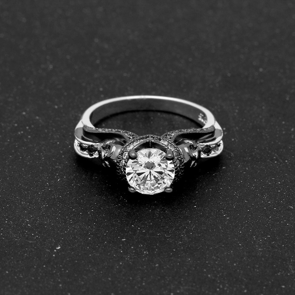ChasityEngagementRingWomenBlackSkullsGothPunkStyleGingerLyneCollection_Black-4