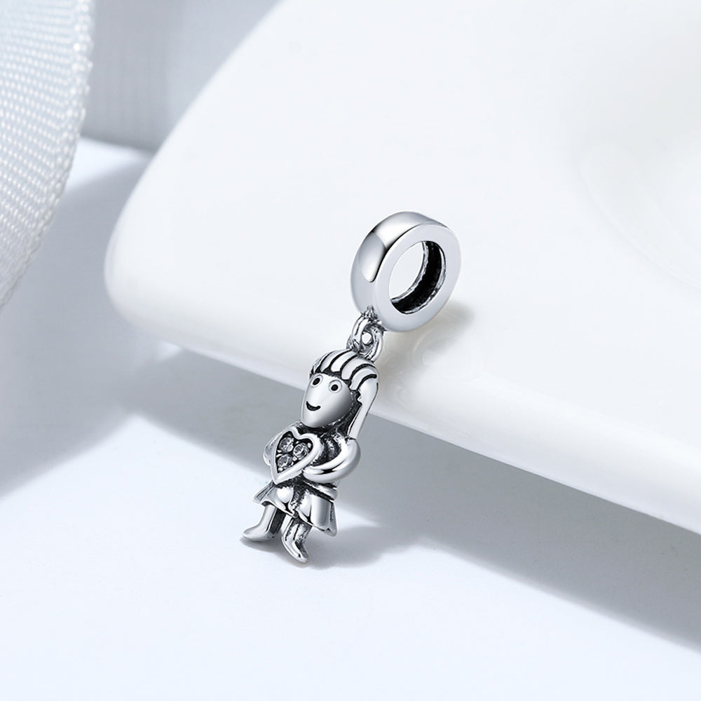 LittleGirlHeartCharmforWomenBraceletOxidizedSterlingSilverGingerLyneCollection_Silver-2