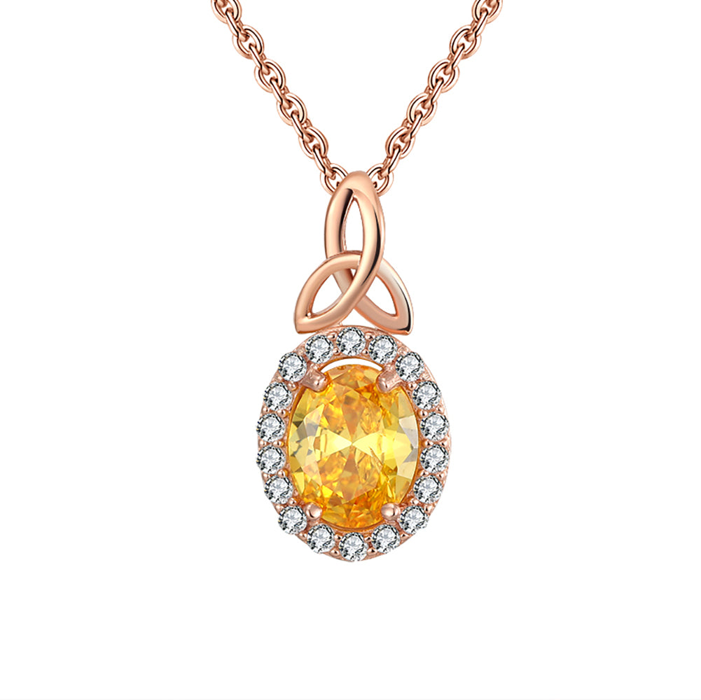 OvalPendantNecklaceforWomenYellowCzRoseSterlingSilverGingerLyneCollection_Yellow-1
