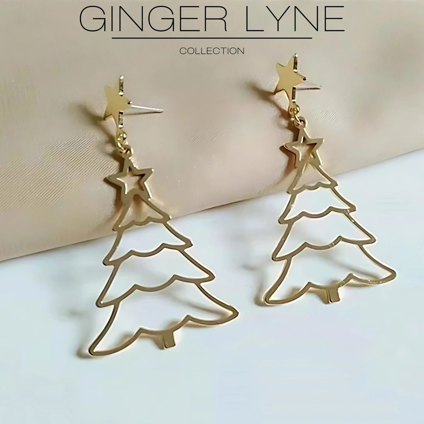 ChristmasTreeDangleEarringsWomensGoldToneStainlessSteelGingerLyneCollection_Gold-4