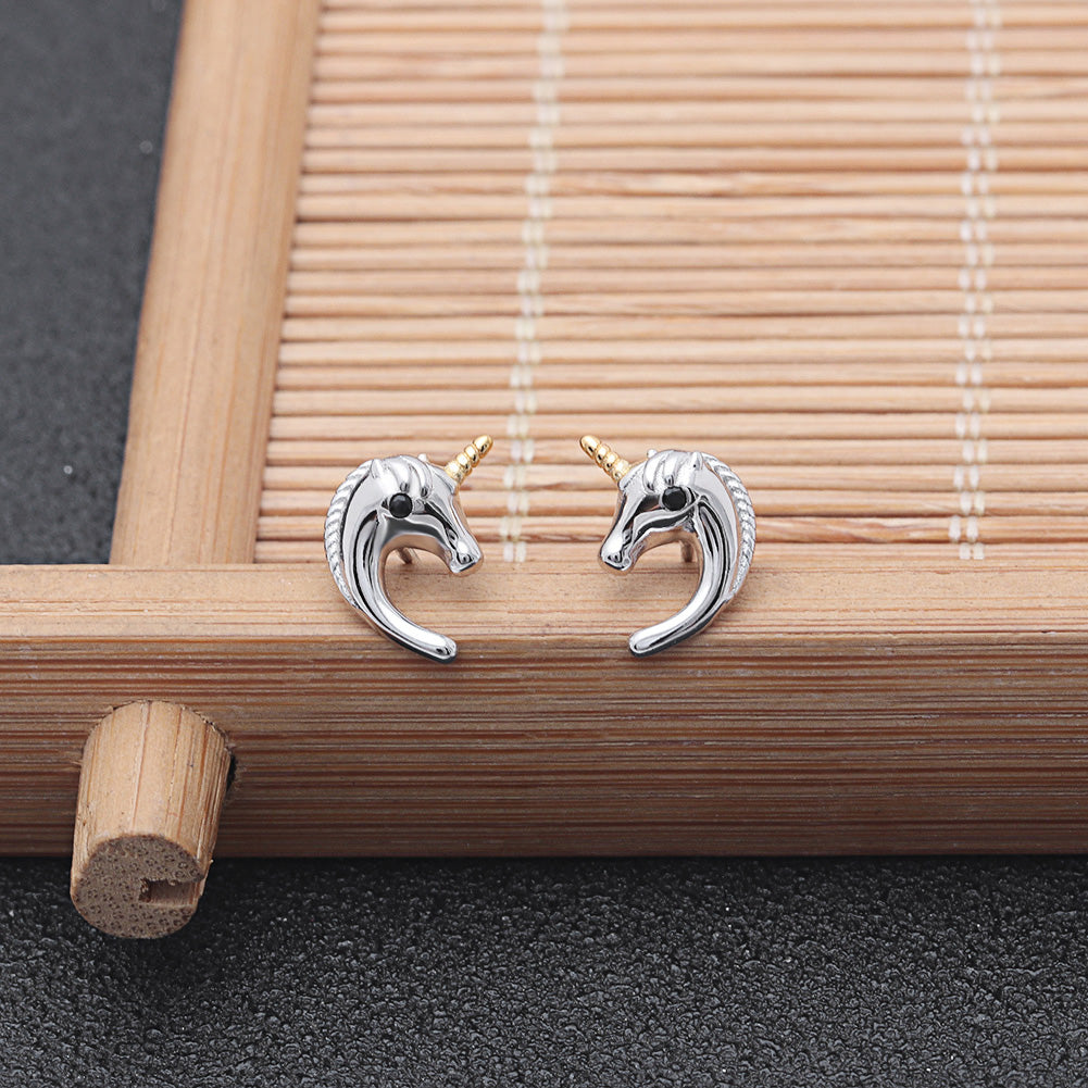 UnicornStudEarringsforWomenGoldSterlingSilverGingerLyneCollection_Silver-2