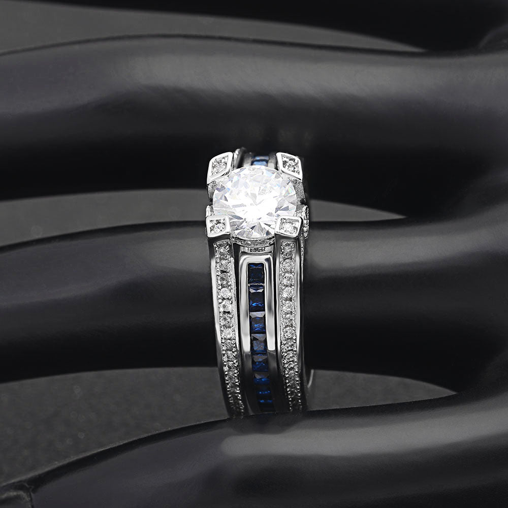 SkylarWeddingRingSetforWomenEngagementRingandMatchingBandCzGingerLyneCollection_Blue/Clear-3