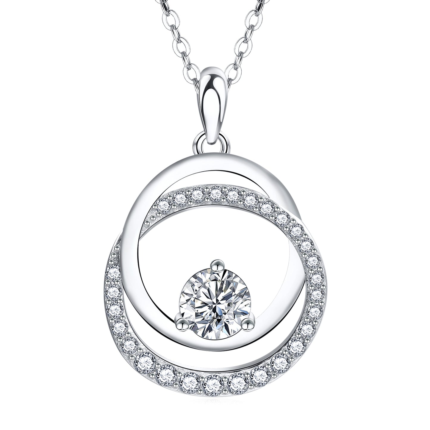 GalaInfinityPendantNecklaceWomensSterlingSilverCZGingerLyneCollection_Clear-1