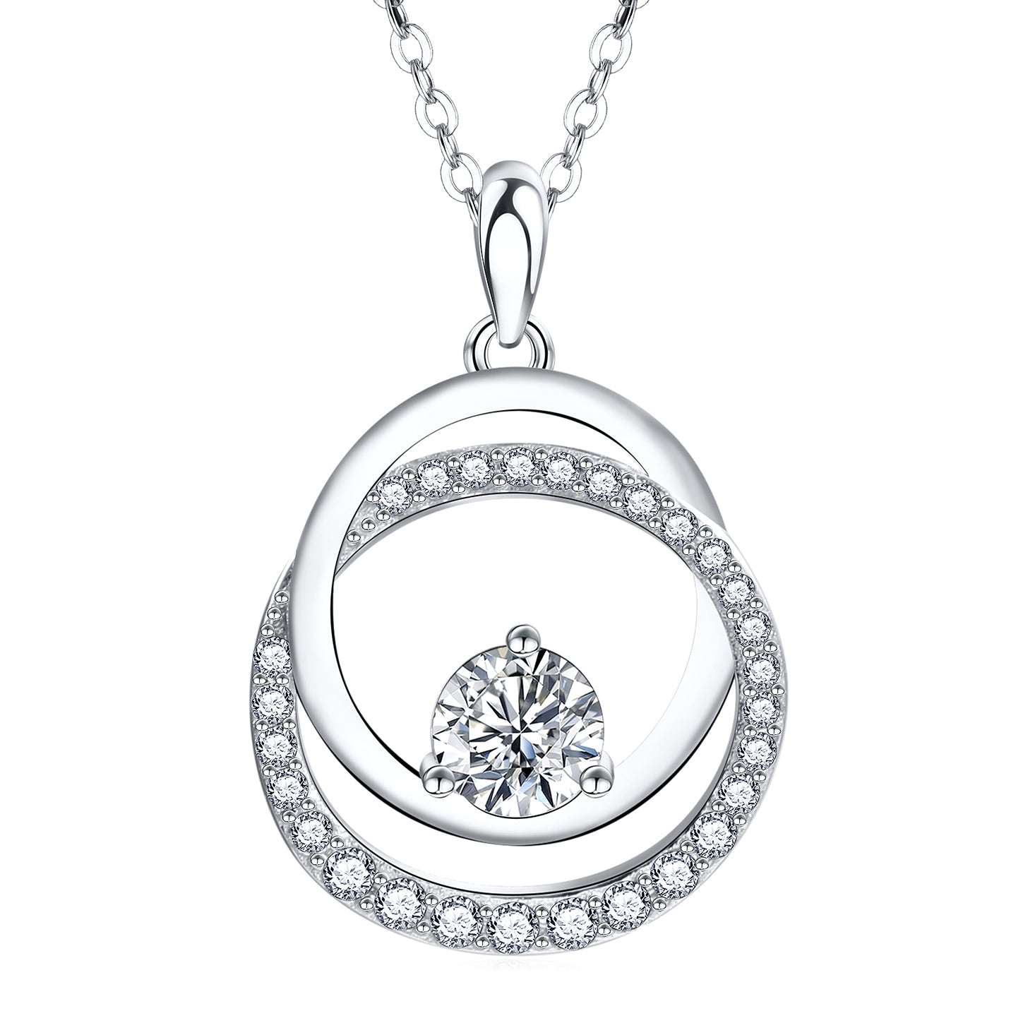 GalaInfinityPendantNecklaceWomensSterlingSilverCZGingerLyneCollection_Clear-1