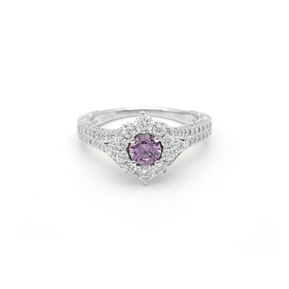 SelenaEngagementRingSterlingSilverCzClusterWomensGingerLyneCollection_Purple-2