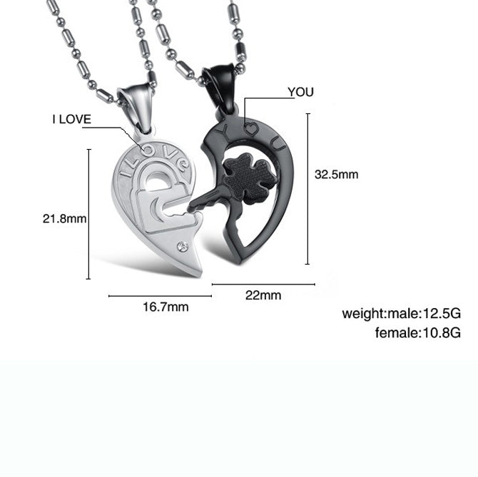 KeytoHeartILoveYouNecklaceSetforCouplesStainlessSteelGingerLyneCollection_Silver-2
