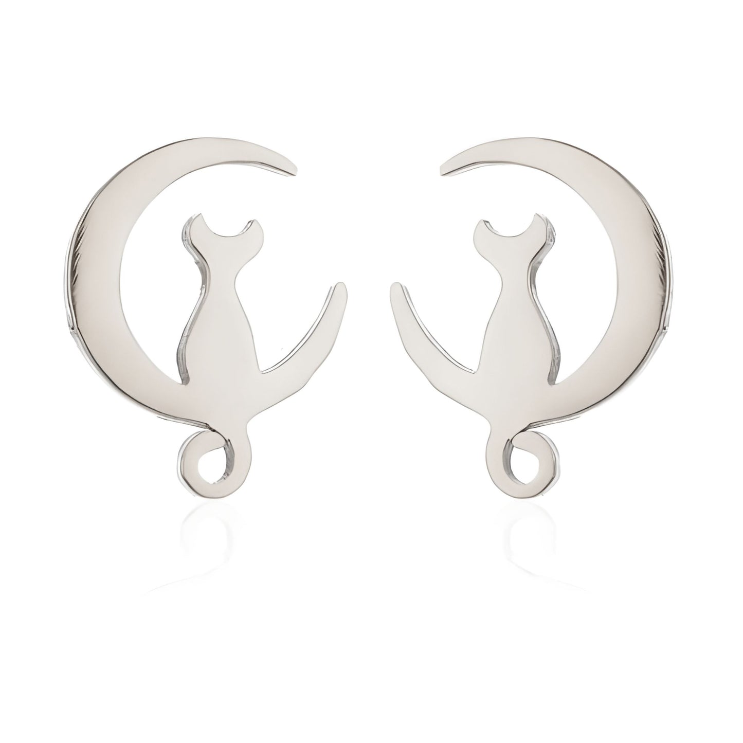 GingerLyneCatMoonEarringsforWomenStainlessSteelKittyStudsPetJewelryGiftsforHer_SilverTone-1